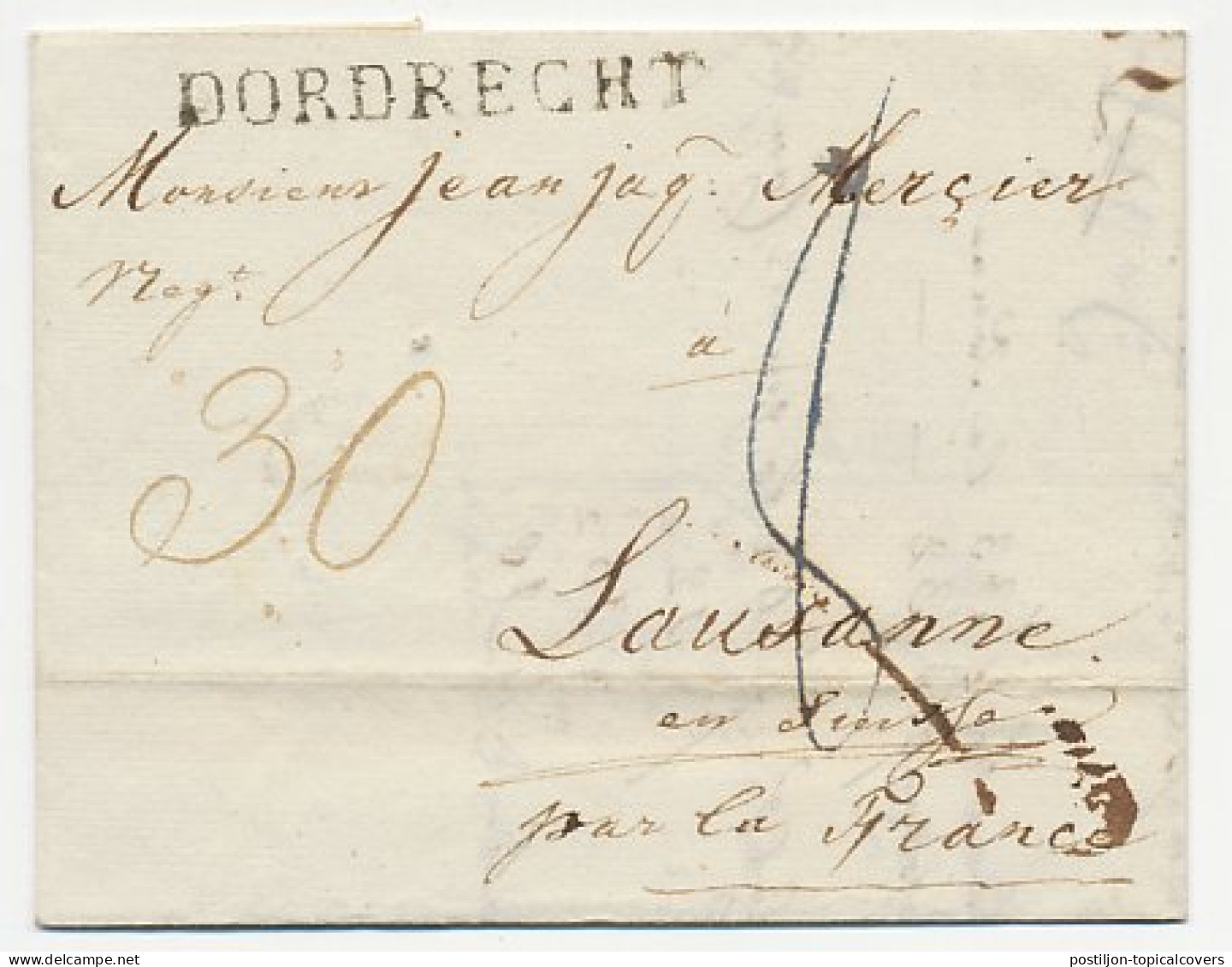 Dordrecht - Lausanne Zwitserland 1823 - ...-1852 Prephilately