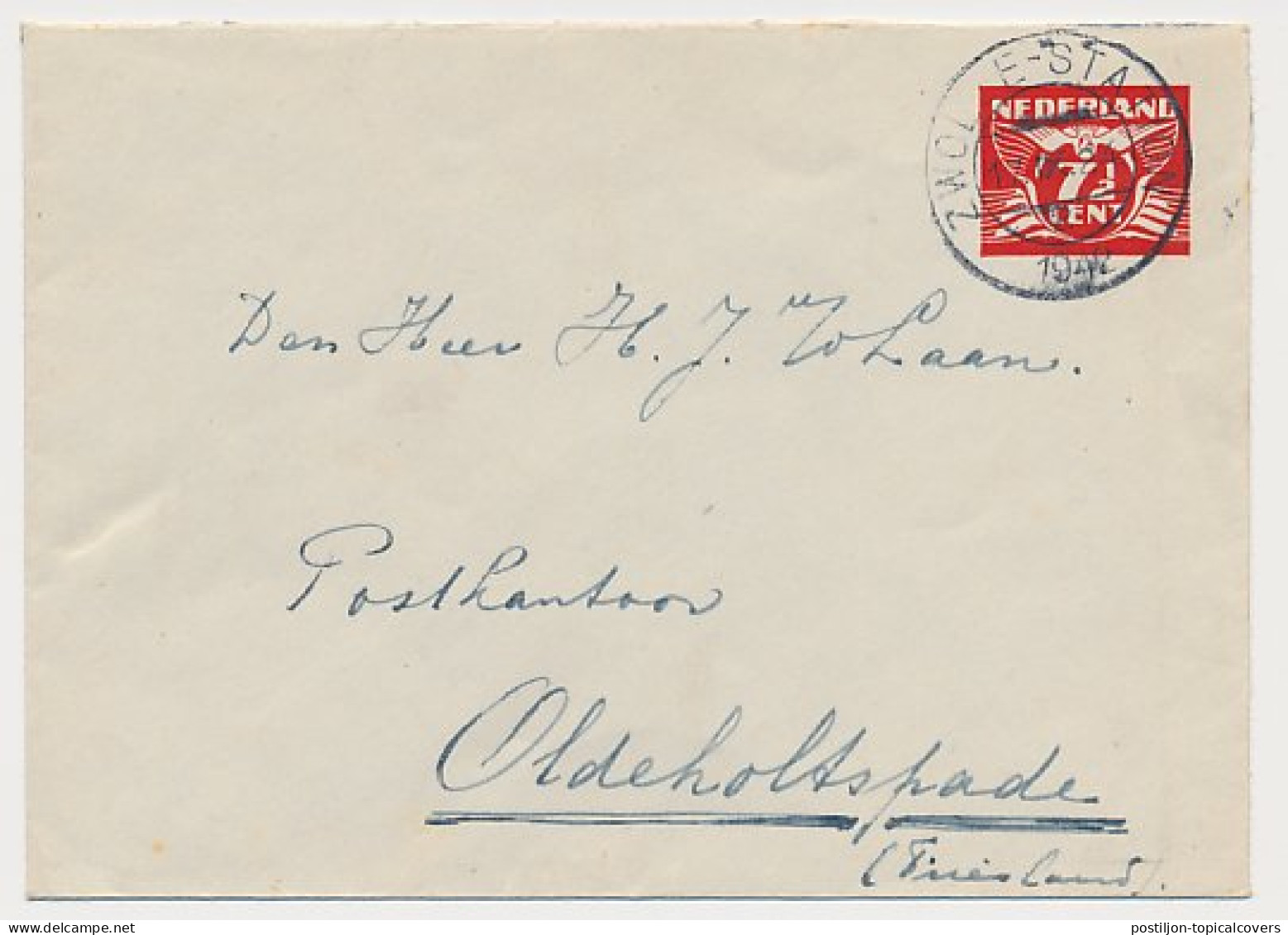 Envelop G. 29 A Zwolle - Oldeholtpade 1942 - Postal Stationery