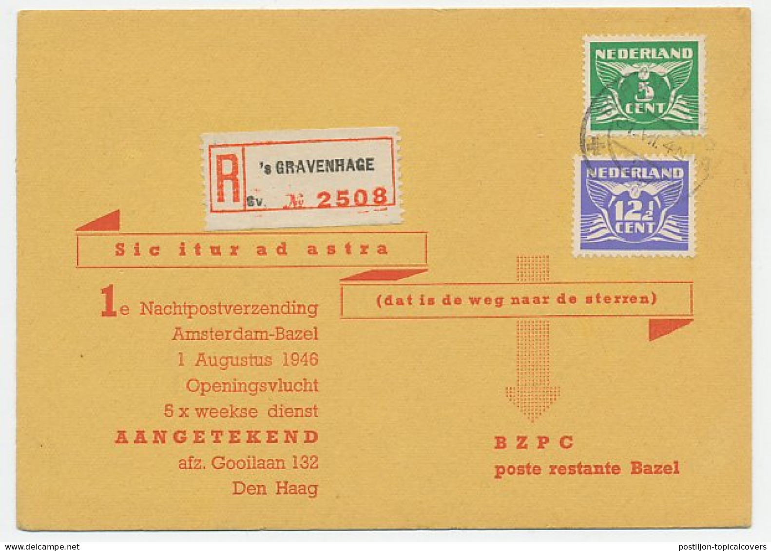 VH A 253 Amsterdam - Basel Zwitserland 1946 - Ohne Zuordnung