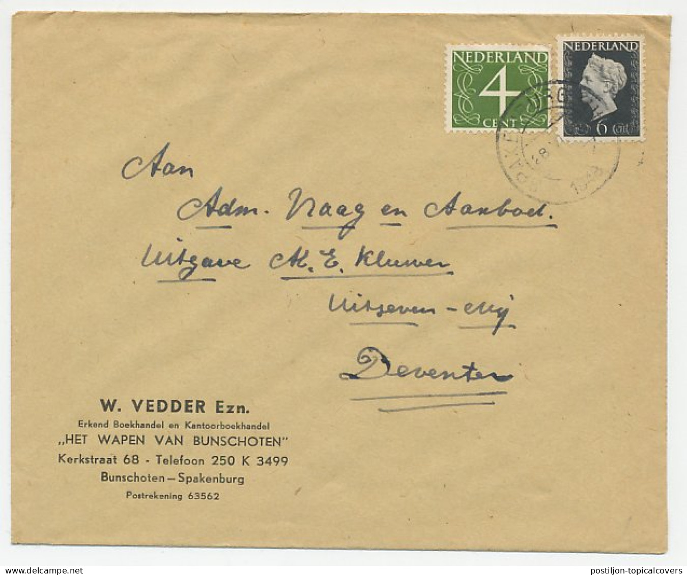 Firma Envelop Bunschoten Spakenburg 1948 - Boekhandel - Unclassified