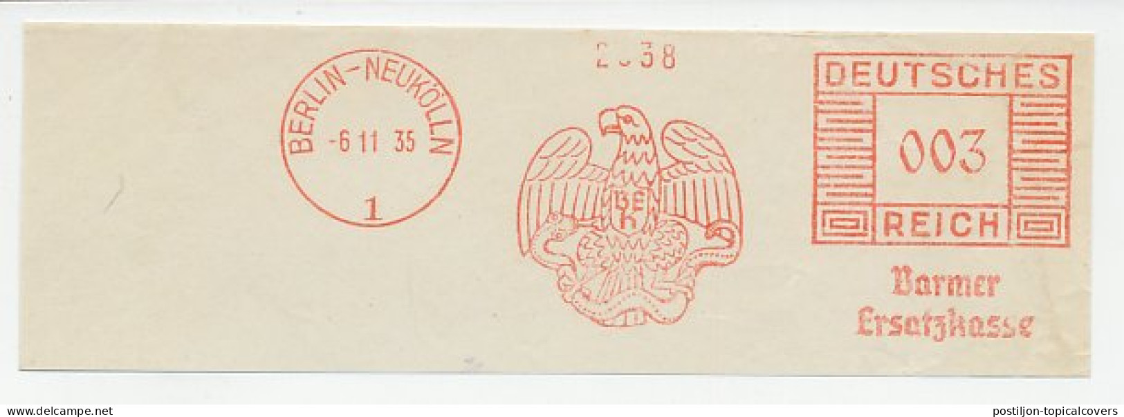 Meter Cut Deutsches Reich / Germany 1935 Eagle - Snake - Autres & Non Classés