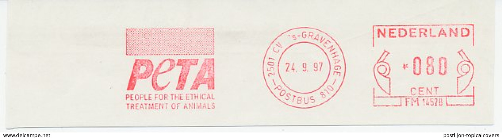 Meter Cut Netherlands 1997 PETA - People For The Ethical Treatment Of Animals - Other & Unclassified