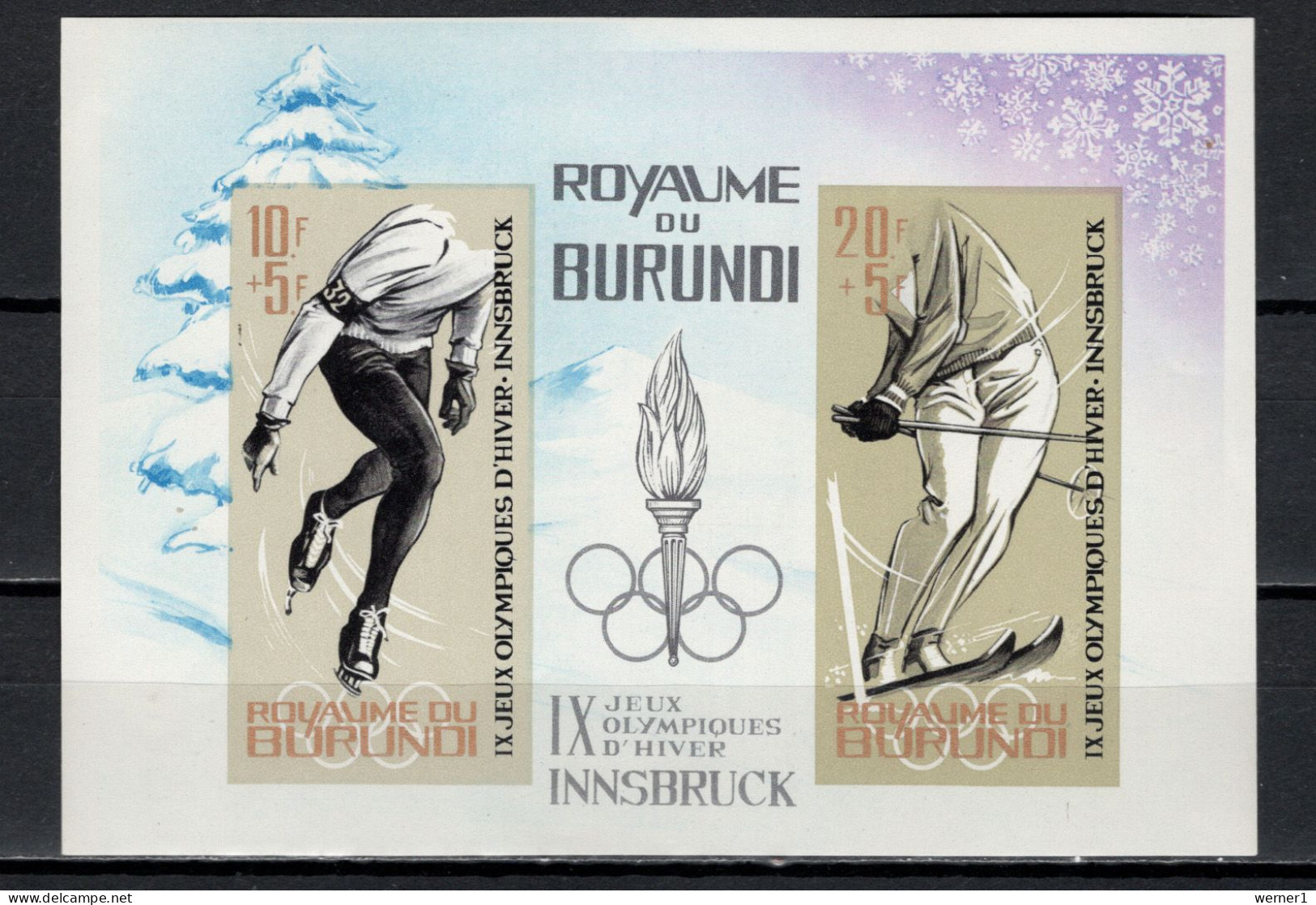 Burundi 1964 Olympic Games Innsbruck S/s Imperf. MNH - Hiver 1964: Innsbruck