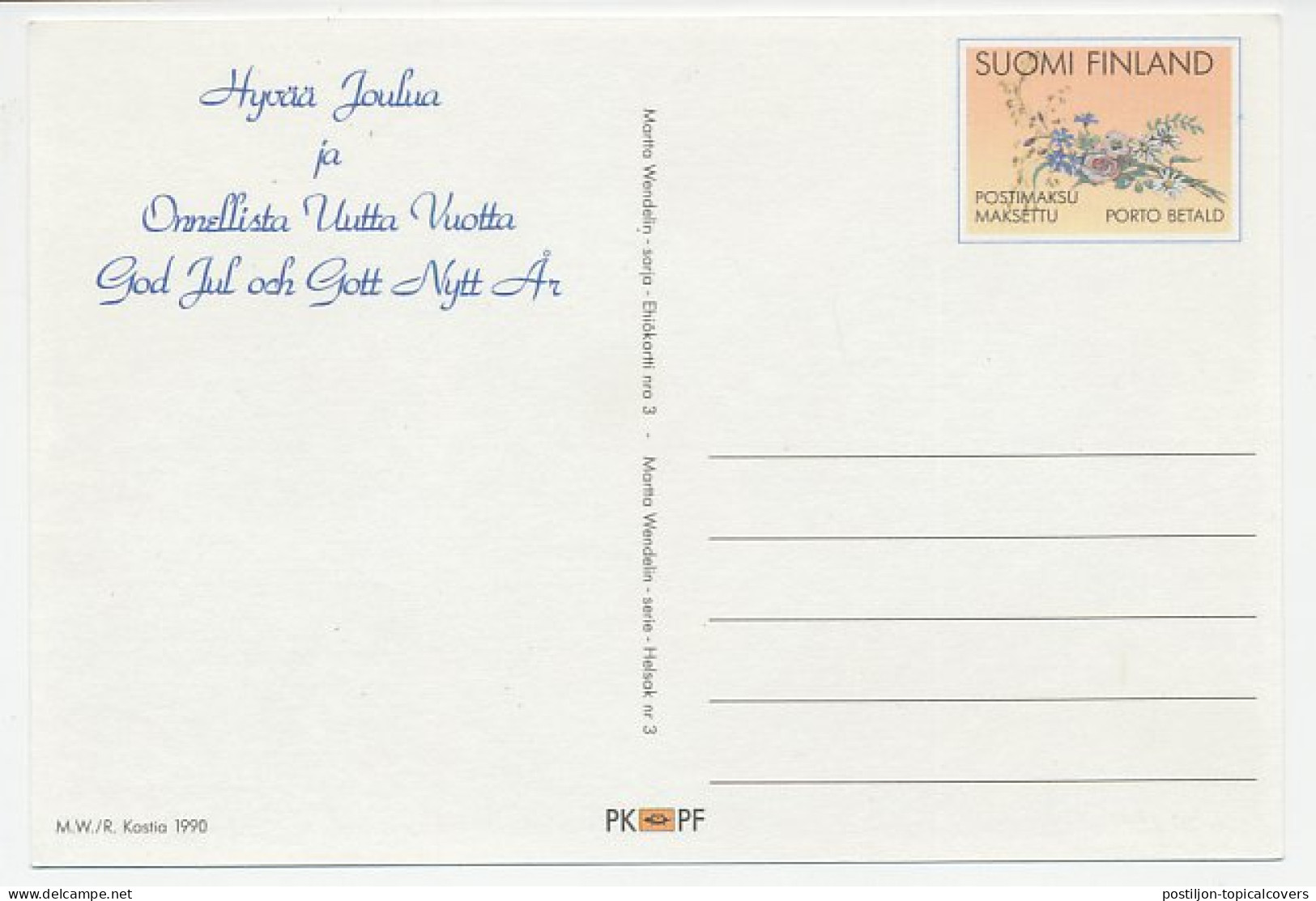 Postal Stationery Finland 1990 Birth Of Jesus Christ - Christmas - Other & Unclassified