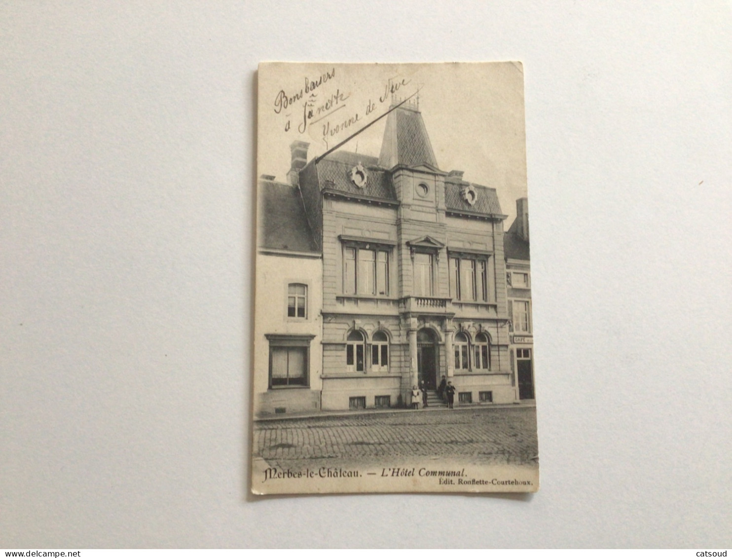 Carte Postale Ancienne (1907) Merbes-le-Château L’Hôtel Communal - Merbes-le-Chateau
