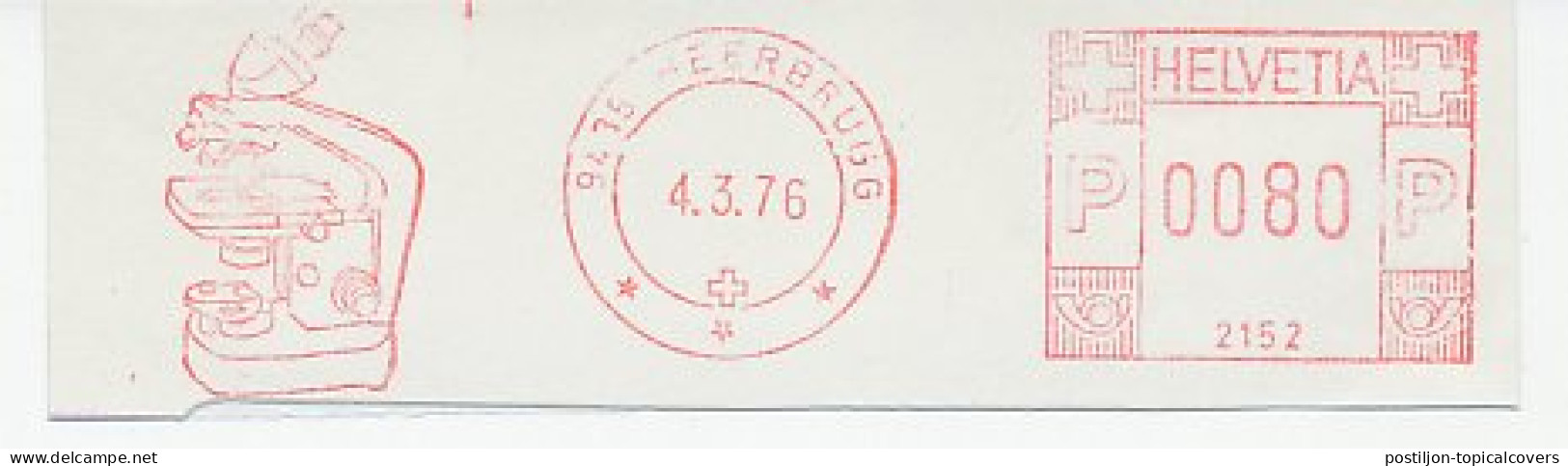 Meter Cut Switzerland 1976 Microscope  - Other & Unclassified