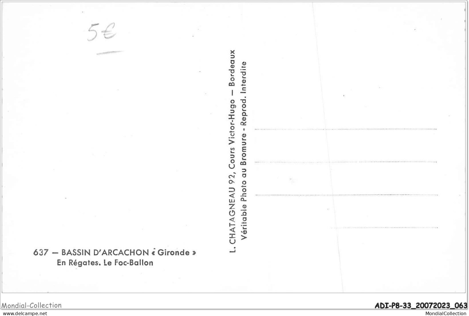 ADIP8-33-0670 - BASSIN D'ARCACHON - En Régates Le Foc-ballon  - Arcachon