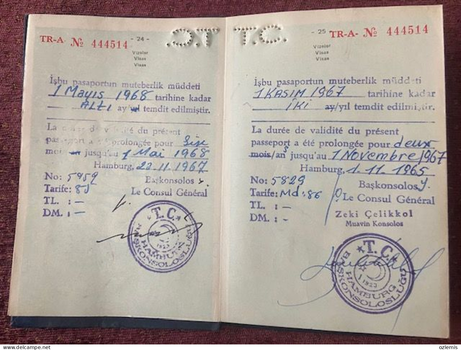PASSPORT  PASSEPORT, 1964  ,USED,DEUTSCHLAND,YOUGOSLAVIA ,,VİSA AND FISCAL