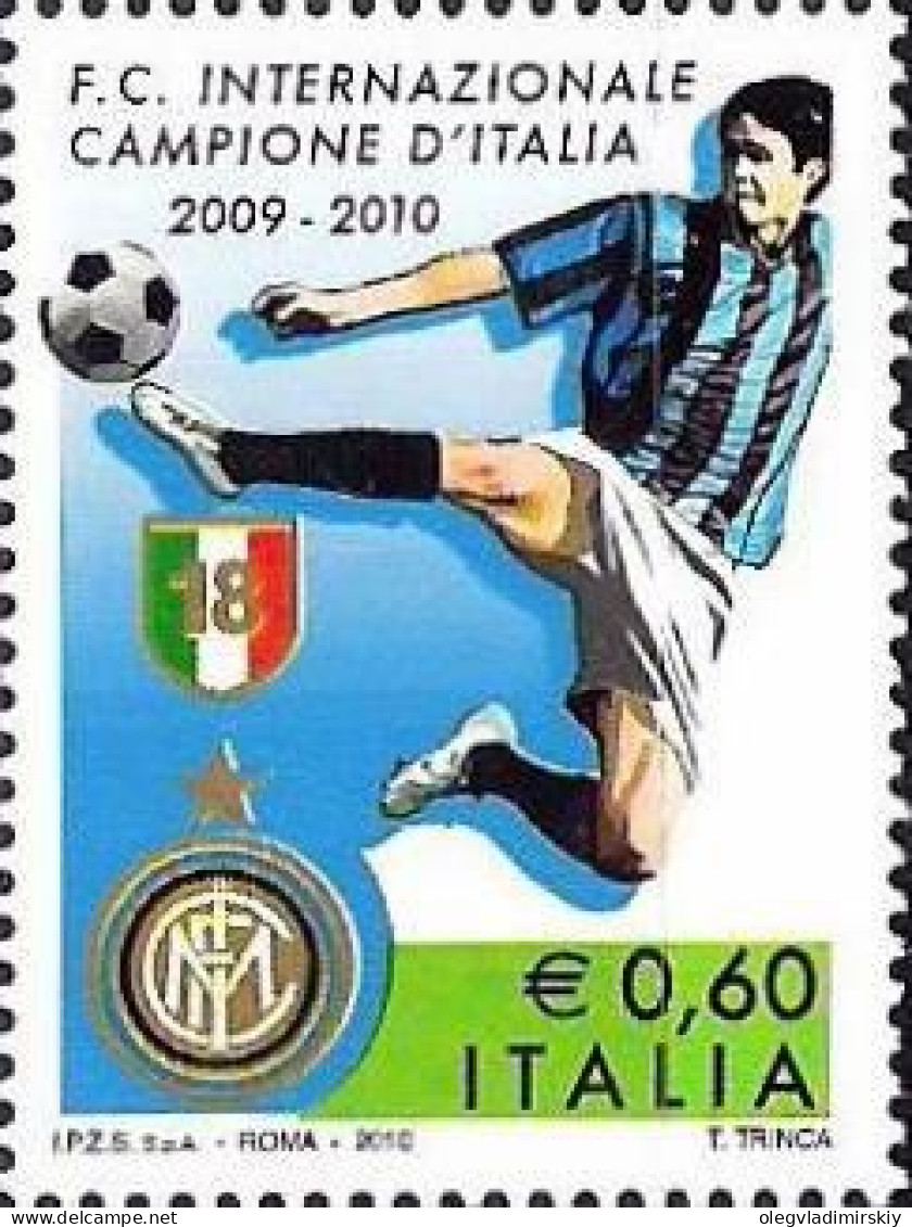 Italy Italia 2010 Inter Milan Italian Football Champion 2009-10 Stamp MNH - 2001-10: Ungebraucht