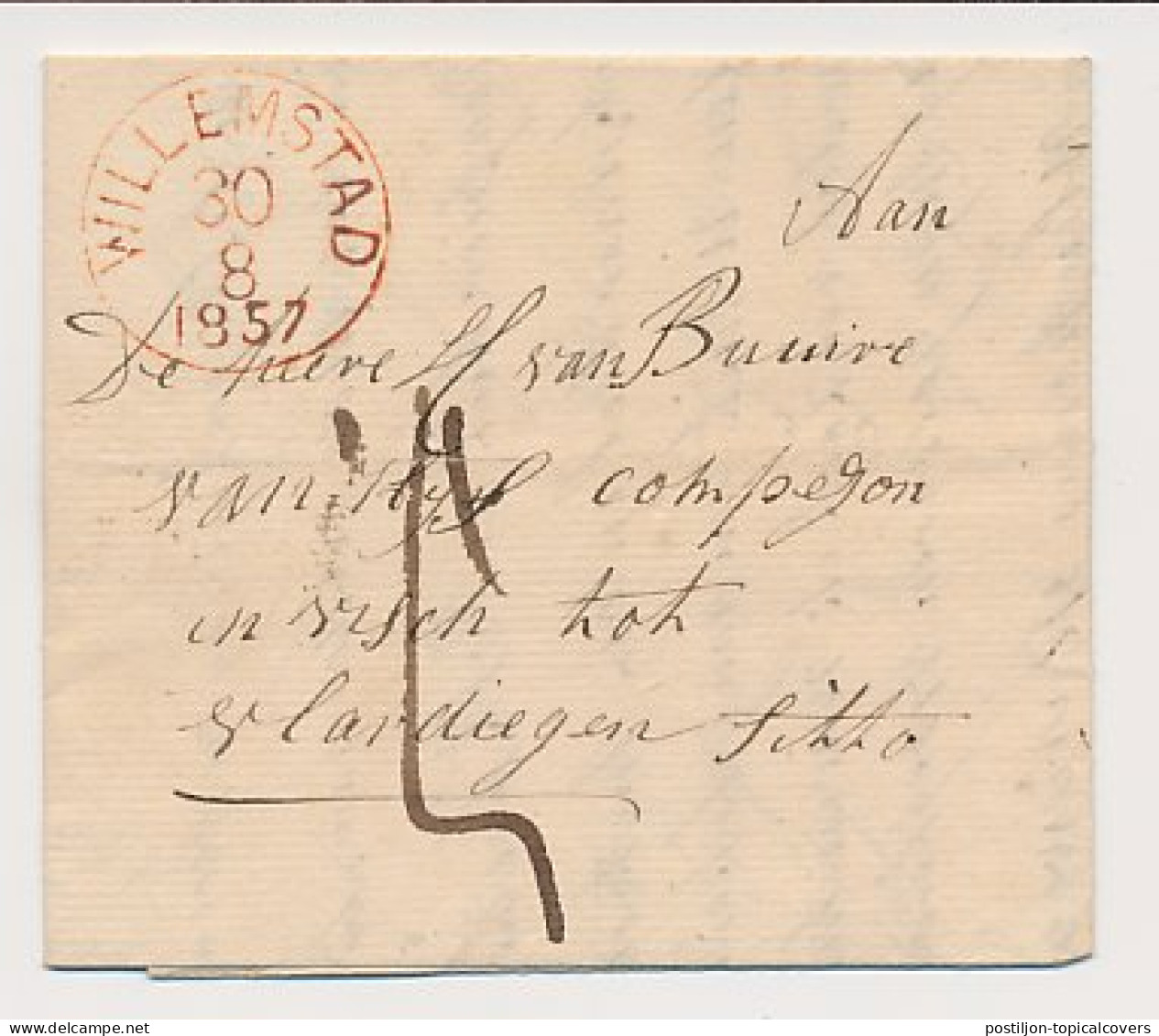 Princeland - Willemstad - Vlaardingen 1857 - Sitto - ...-1852 Prephilately