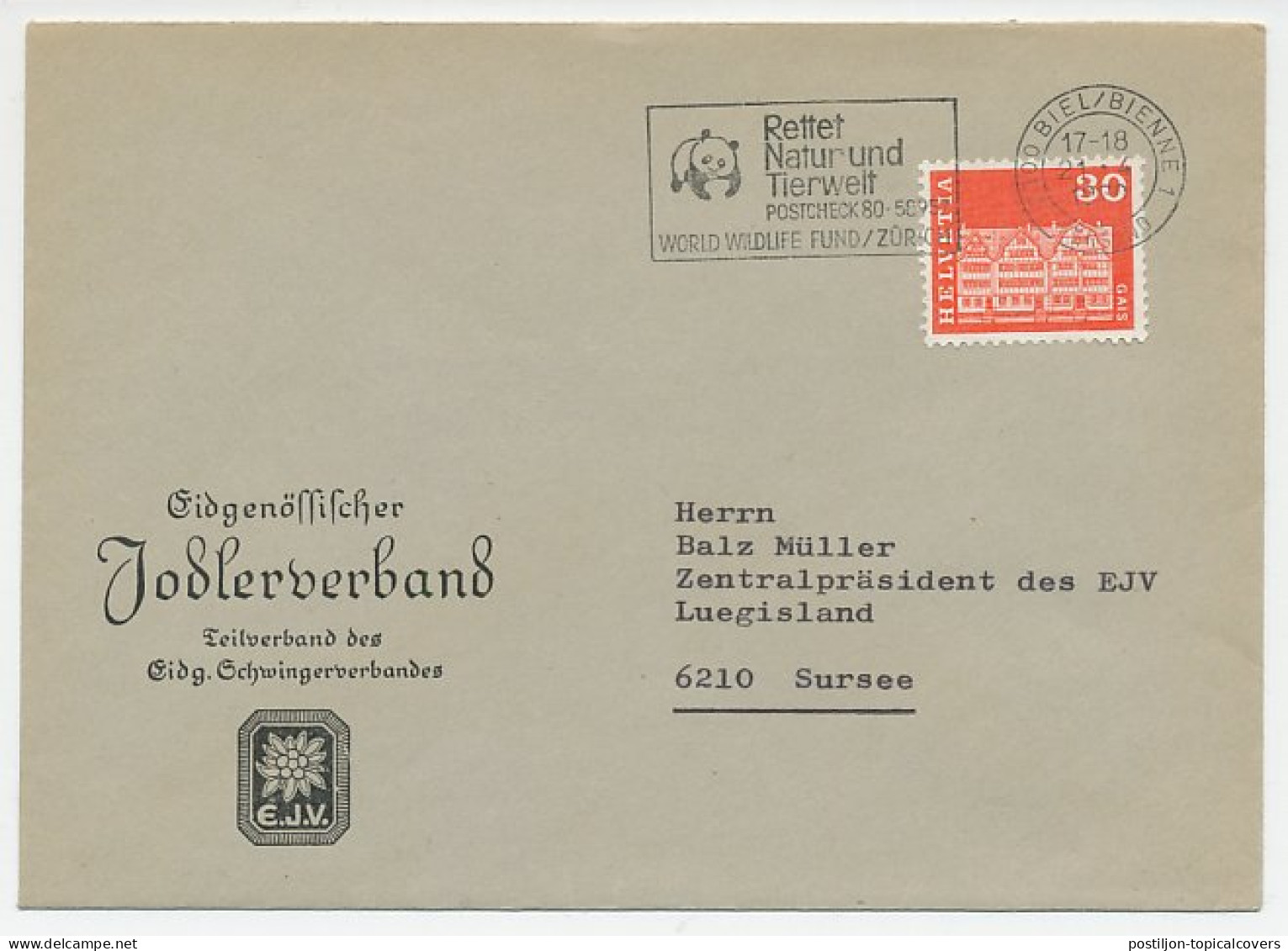Cover / Postmark Switzerland 1969 Panda Bear - Sonstige & Ohne Zuordnung