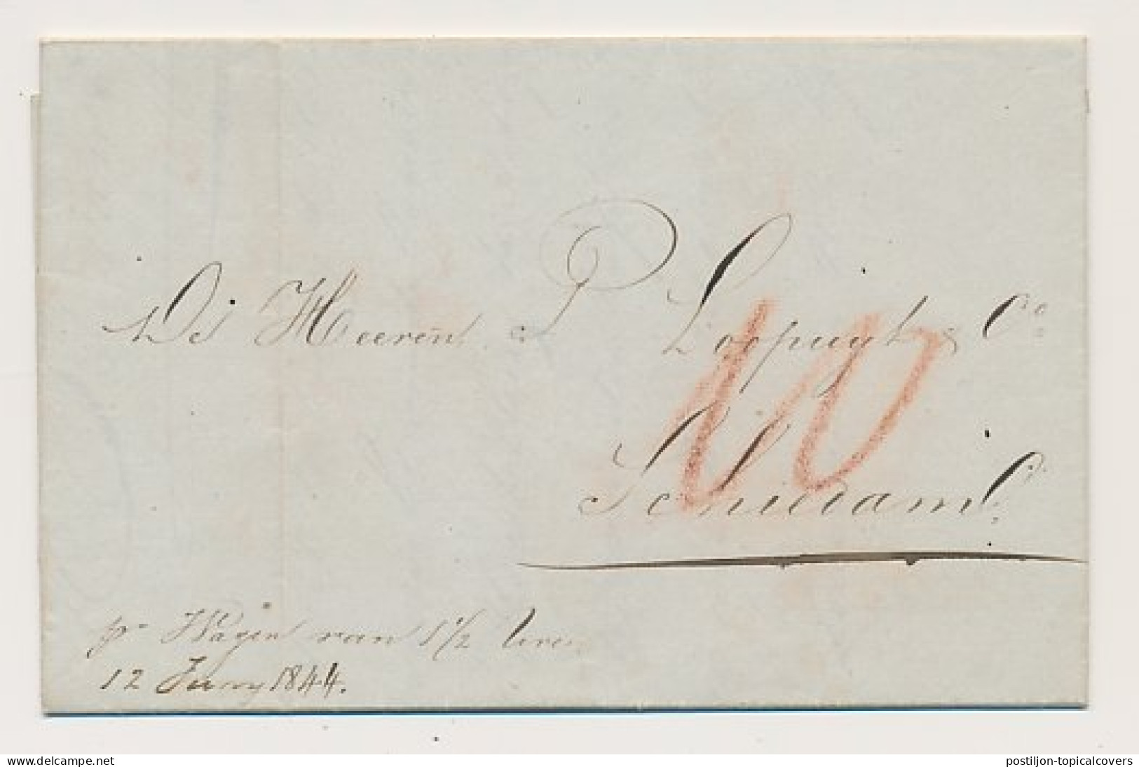 Rotterdam - Schiedam 1844 - Per Wagen - ...-1852 Prephilately