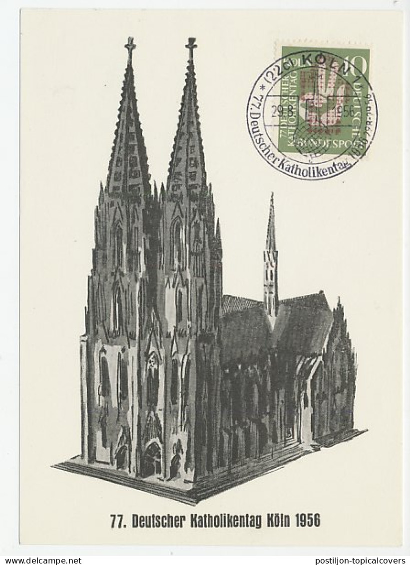Maximum Card Germany 1956 Catholic Day - Convention - Autres & Non Classés