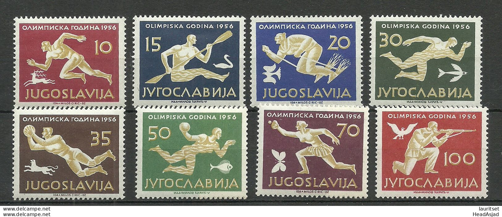 JUGOSLAVIJA 1956 Michel 804 - 811 Olympic Games Melbourne MNH - Summer 1956: Melbourne