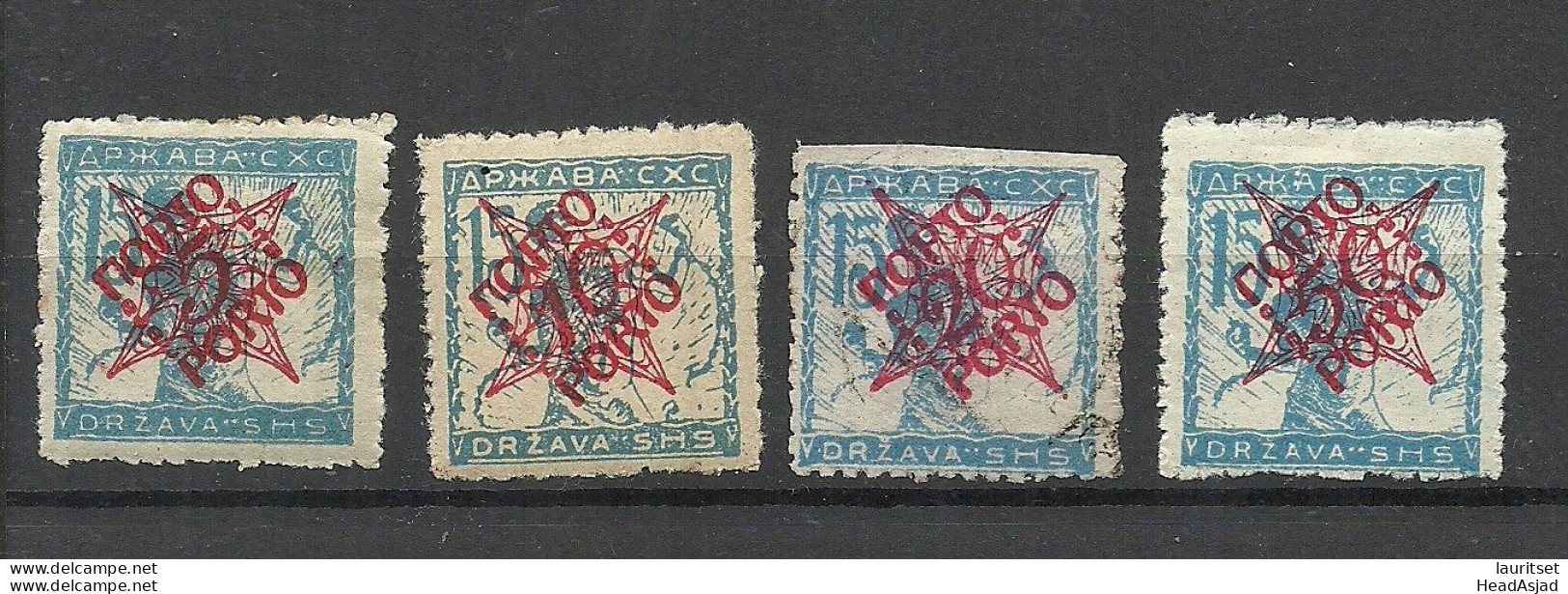 JUGOSLAWIEN Jugoslavija 1920 Michel 44 - 47 Porto Postage Due, Mint & Used - Postage Due