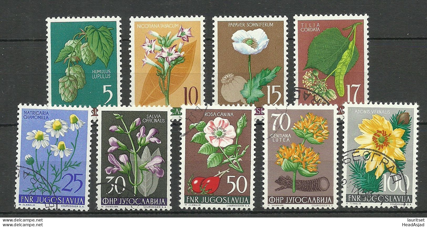 Jugoslawien JUGOSLAVIJA 1954 Michel 756 - 773 O Flora Blumen Flowers Pflanzen - Sonstige & Ohne Zuordnung