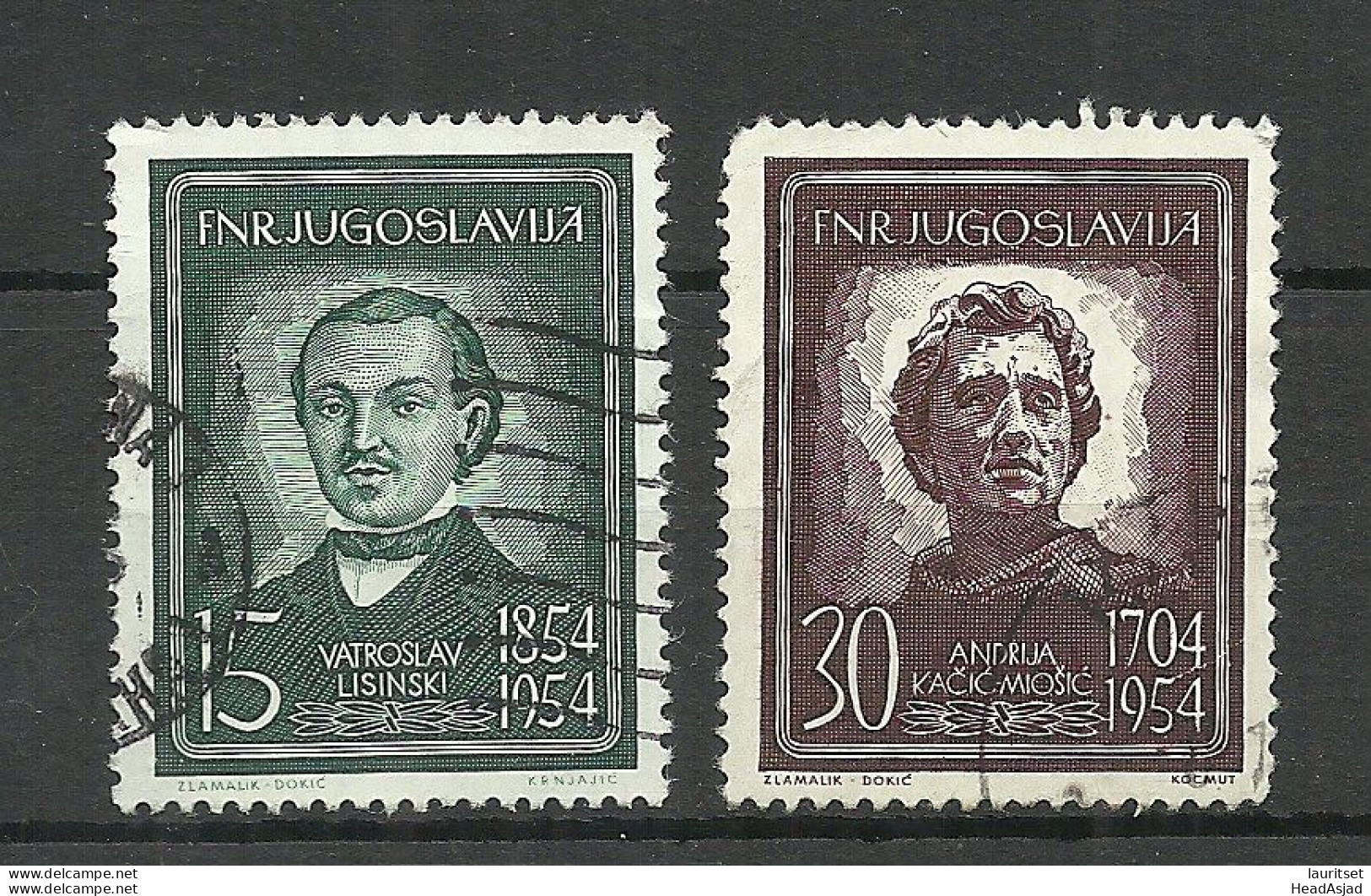 Jugoslawien JUGOSLAVIJA 1954 Michel 755 - 756 O - Used Stamps