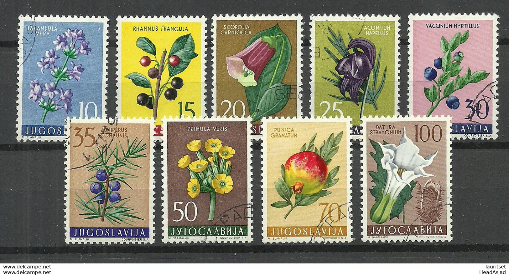 Jugoslawien JUGOSLAVIJA 1959 Michel 892 - 890 O Flowers Blumen - Other & Unclassified