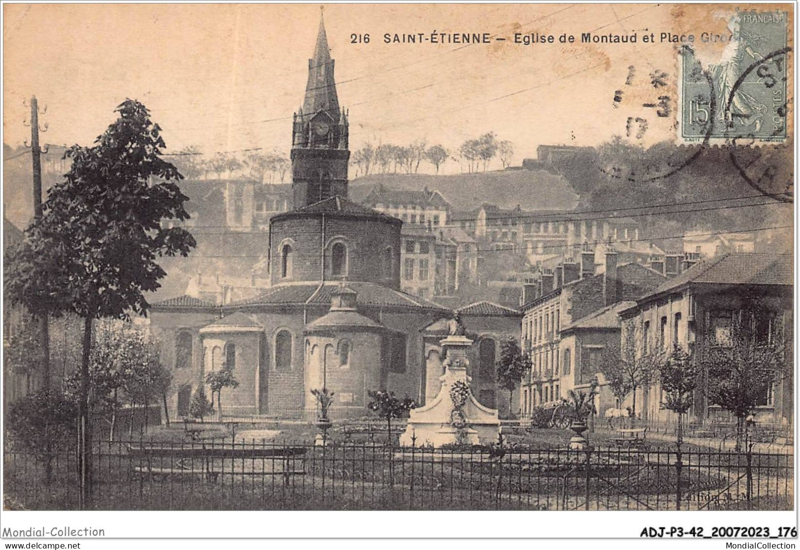 ADJP3-42-0274 - SAINT-ETIENNE - Eglise De Montaud Et Place Girod - Saint Etienne