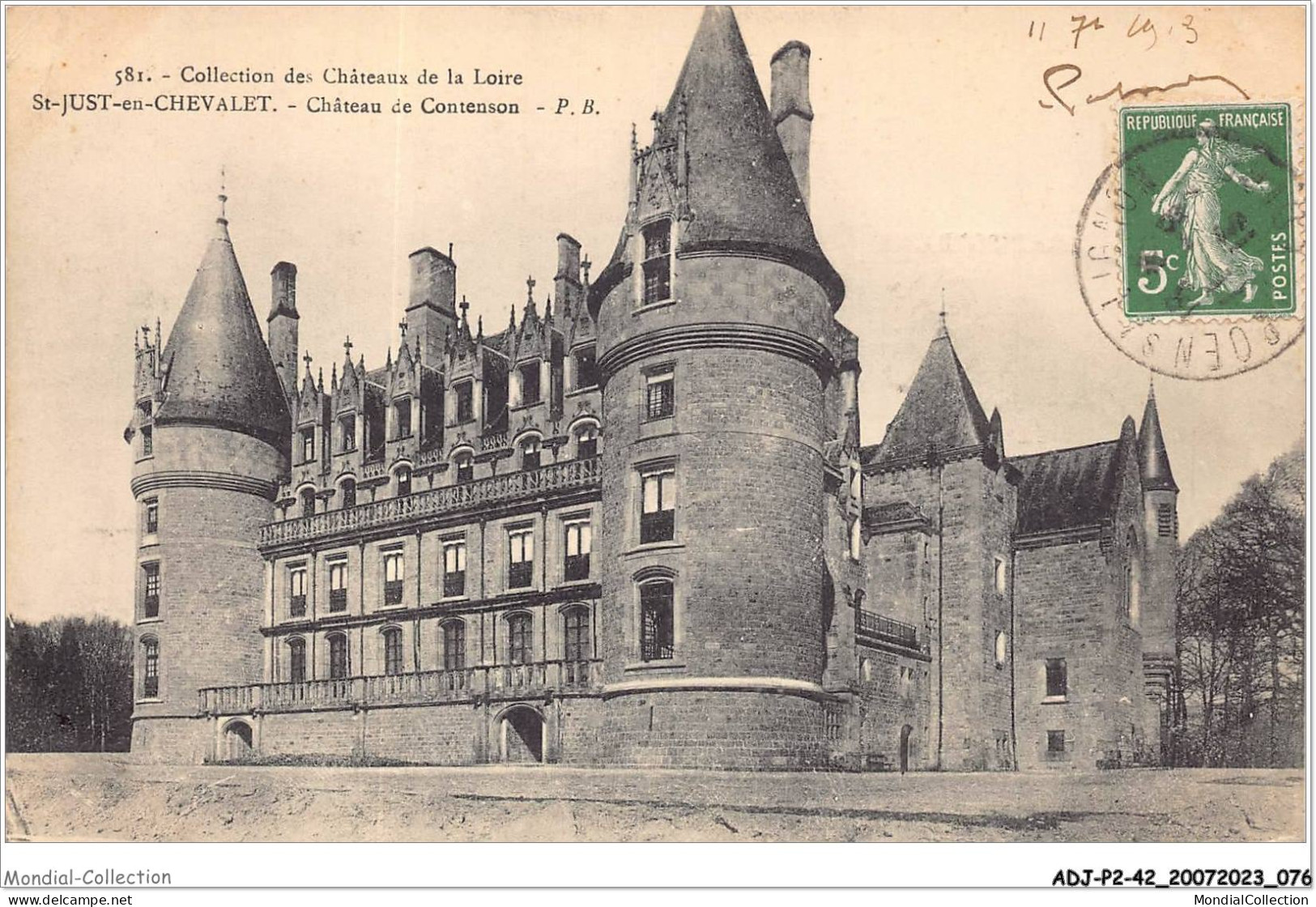 ADJP2-42-0122 - Collection Des Chateaux De La Loire - SAINT-JUST-EN-CHEVALET - Chateau De Contension - Saint Just Saint Rambert