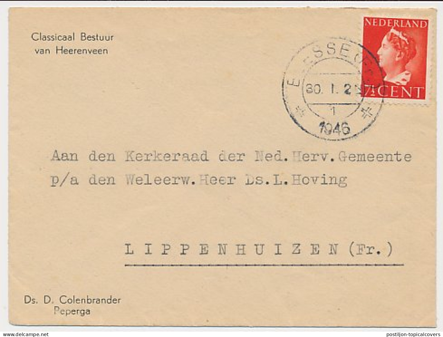 Envelop Peperga / Blesse 1946 - Classicaal Bestuur Heerenveen - Unclassified
