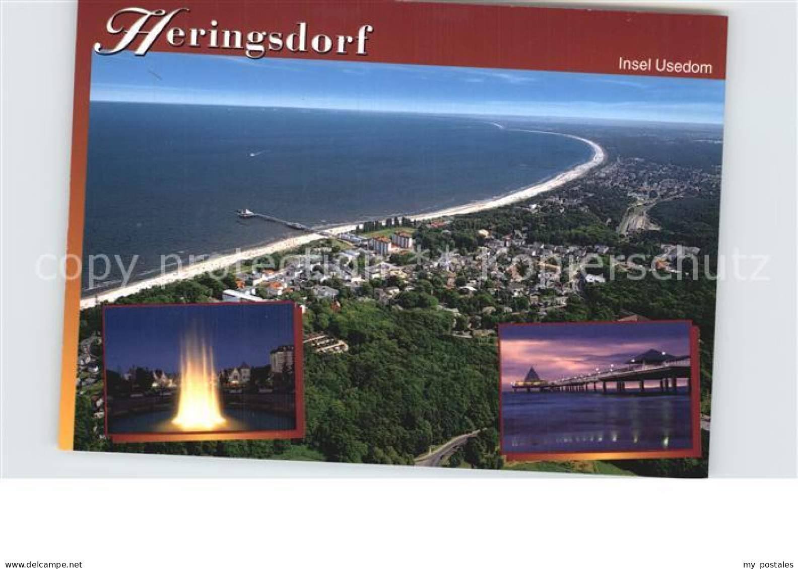 72503698 Heringsdorf Ostseebad Usedom Fliegeraufnahme Strand Seebruecke Ostseeba - Other & Unclassified