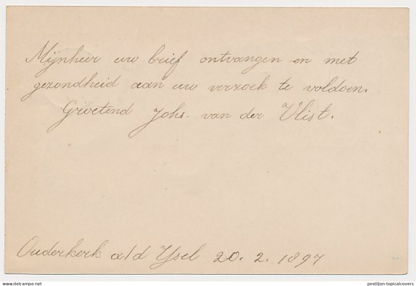 Kleinrondstempel Ouderkerk A/D IJsel 1897 - Unclassified