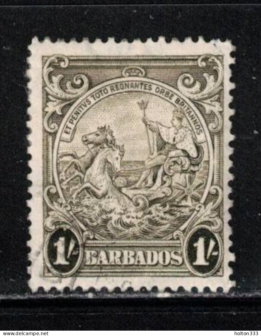 BARBADOS Scott # 200a Used - Olive Green Shade - Barbados (...-1966)