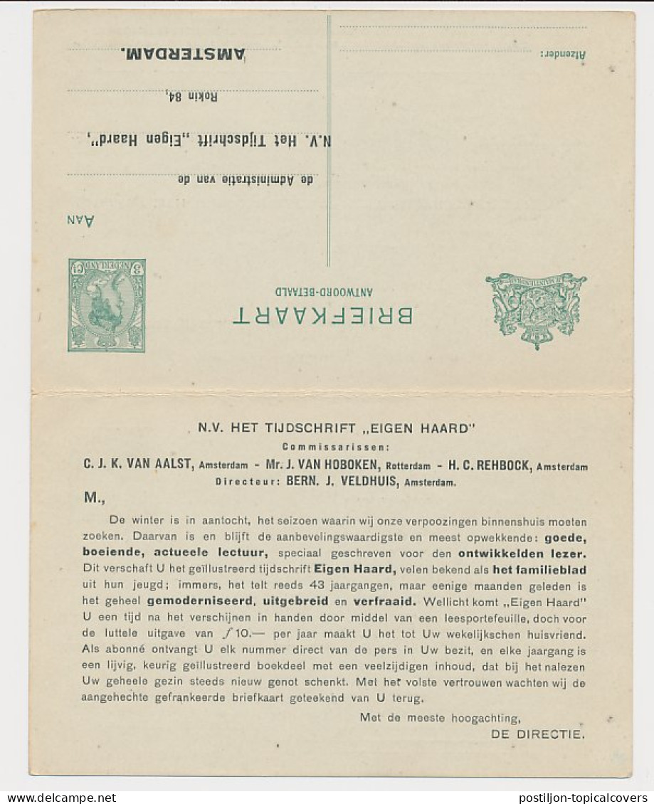 Briefkaart G. 91 I Particulier Bedrukt Amsterdam 191. - Postal Stationery