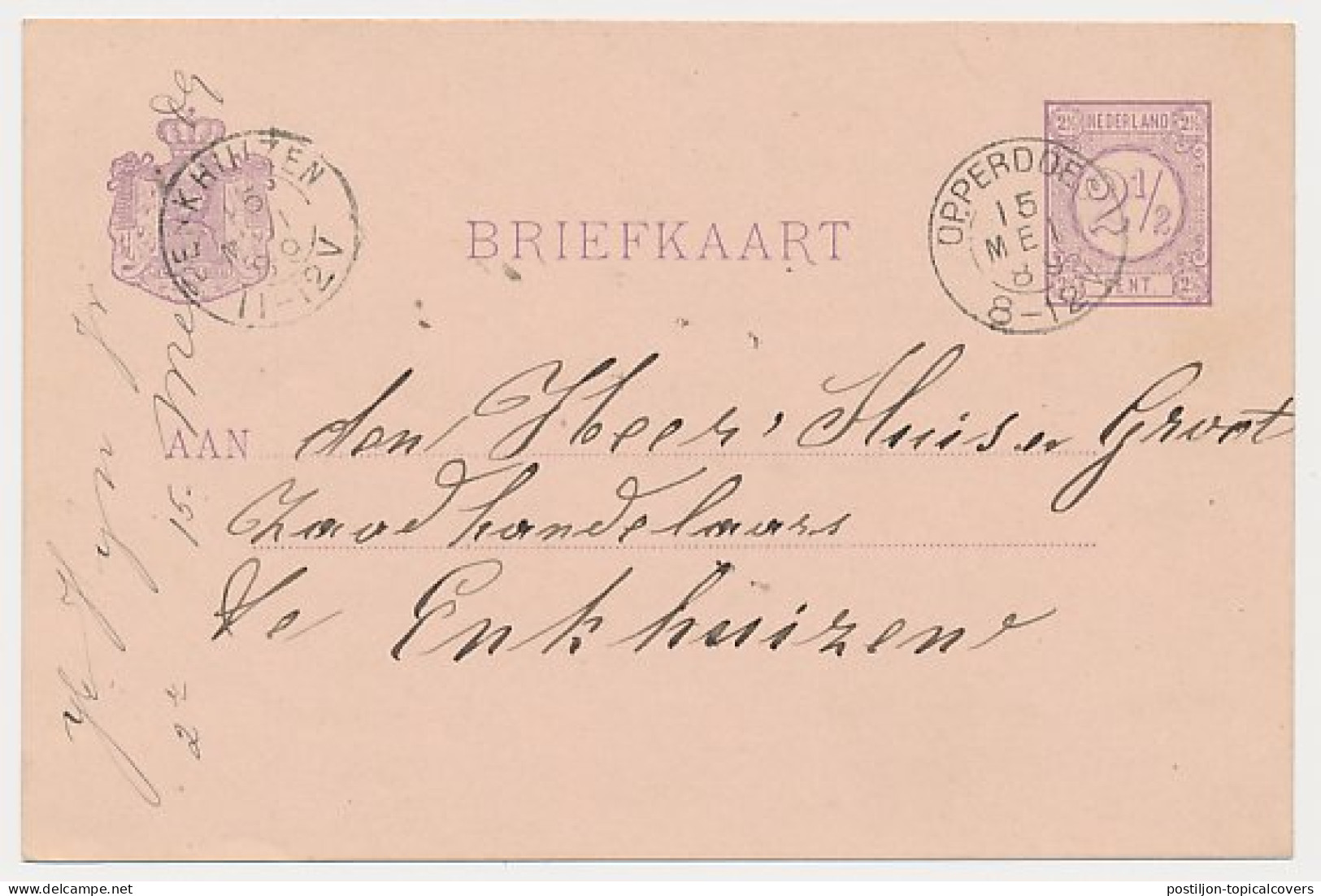 Kleinrondstempel Opperdoes 1889 - Ohne Zuordnung