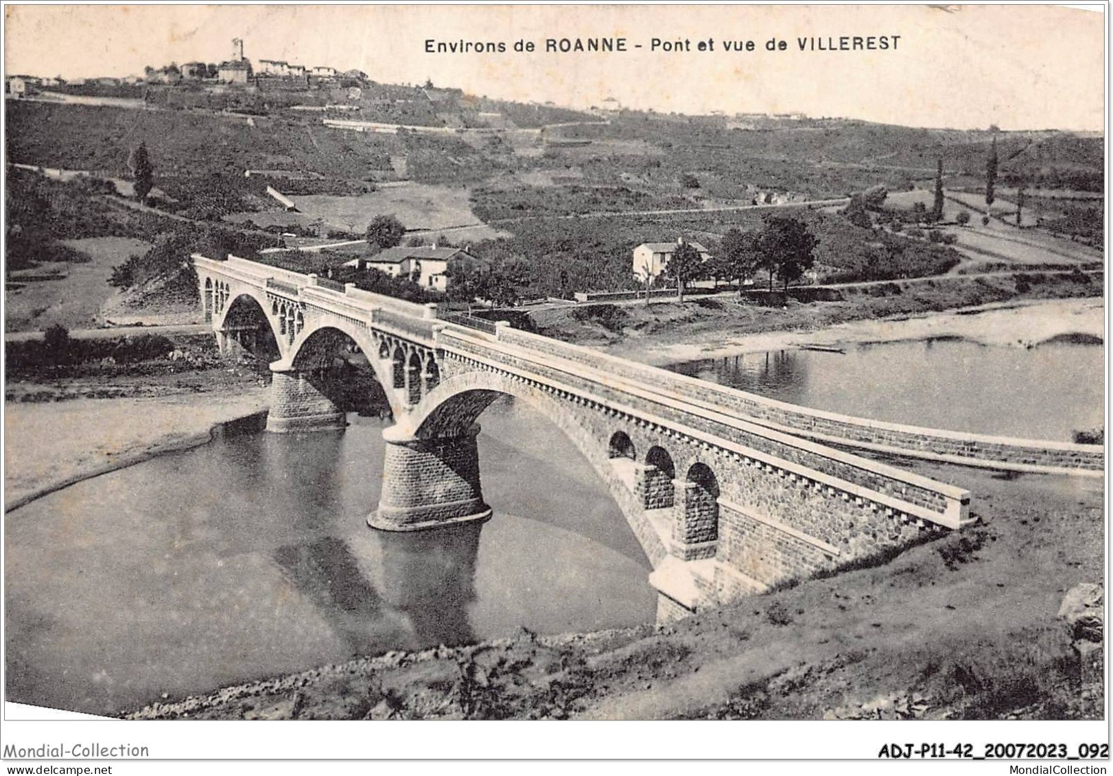 ADJP11-42-0941 - ENVIRONS DE ROANNE -pont Et Vue De VILLEREST - Roanne