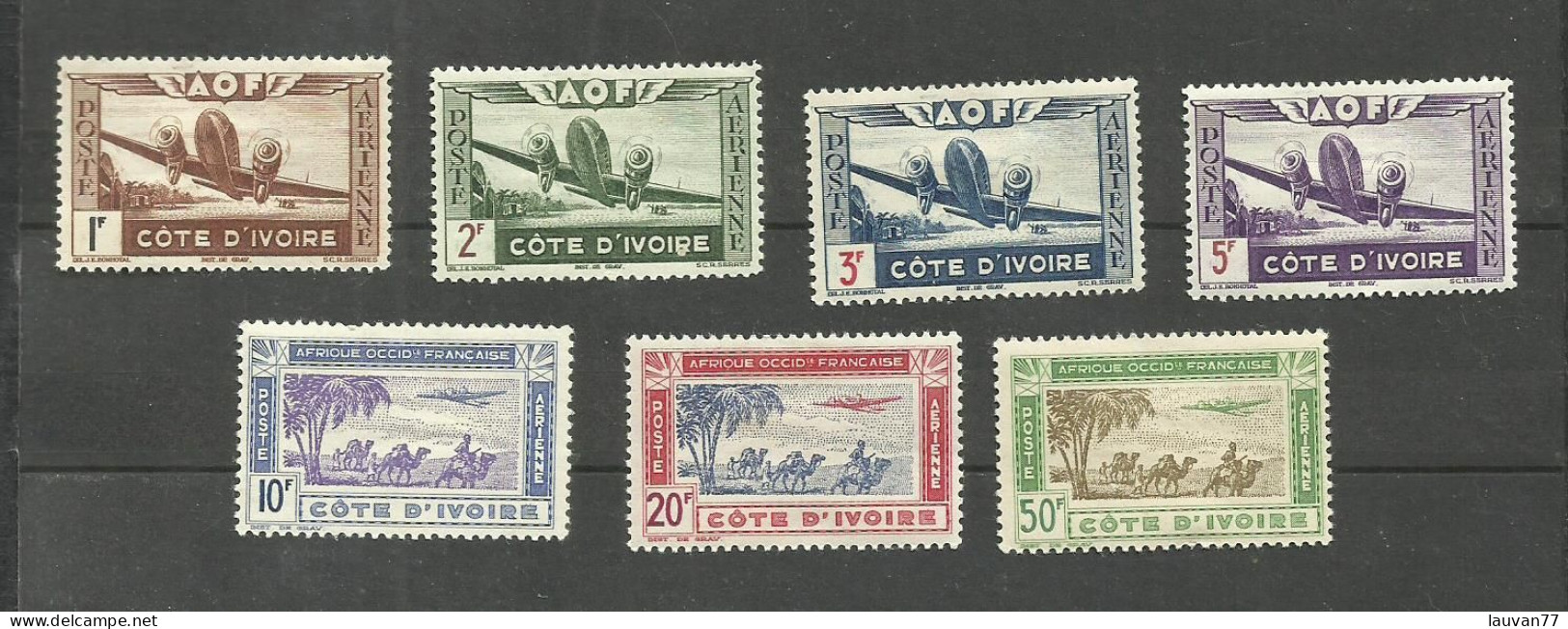 CÔTE D'IVOIRE Poste Aérienne N°11 à 17 Neufs Avec Charnière* Cote 8.80€ - Neufs