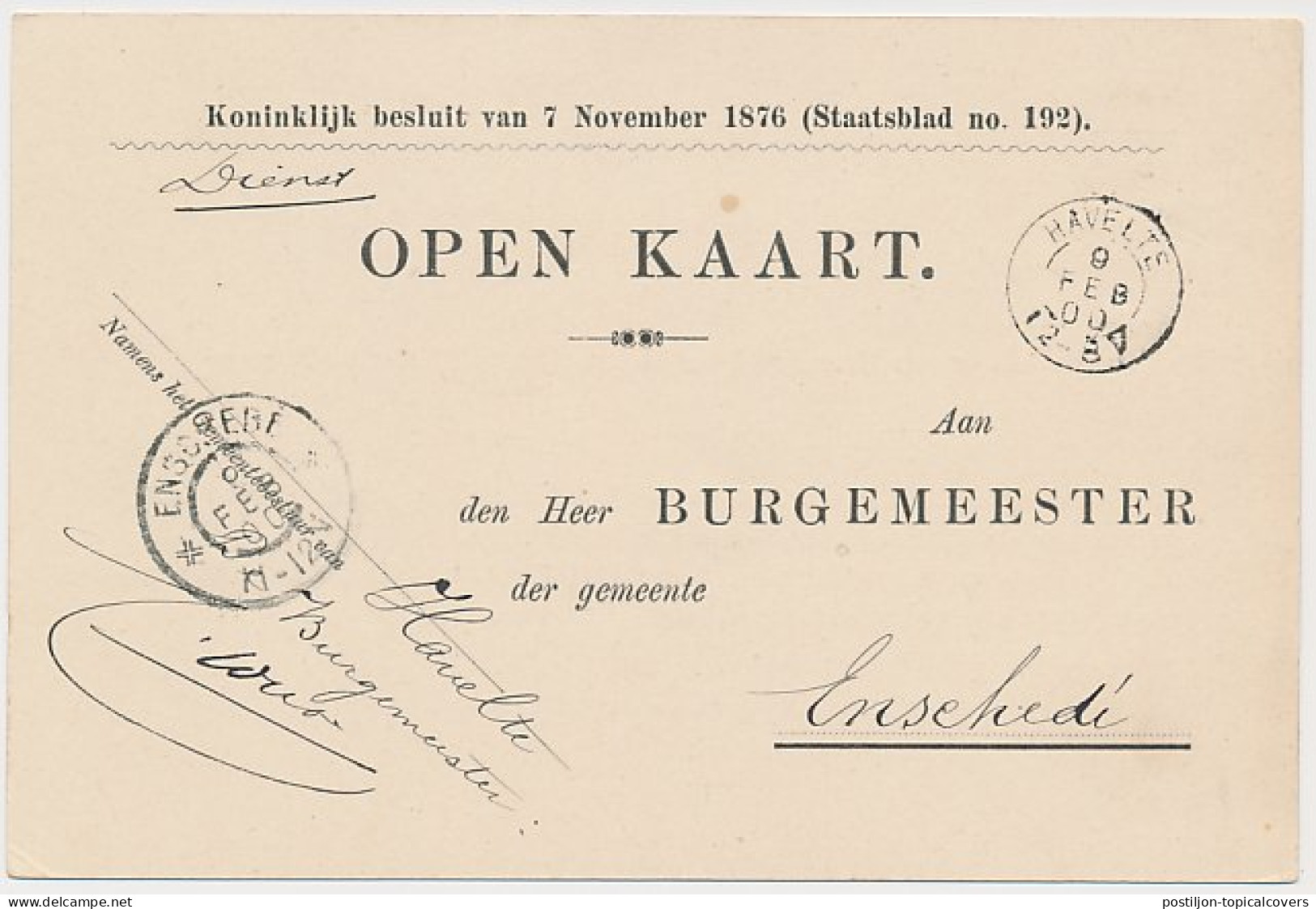 Kleinrondstempel Havelte 1900 - Unclassified