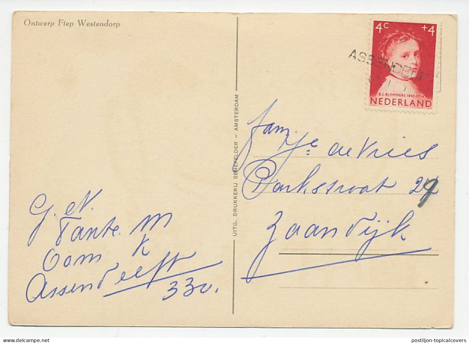 Em. Kind 1957 - Nieuwjaarshandstempel Assendelft (N.H.) - Non Classés