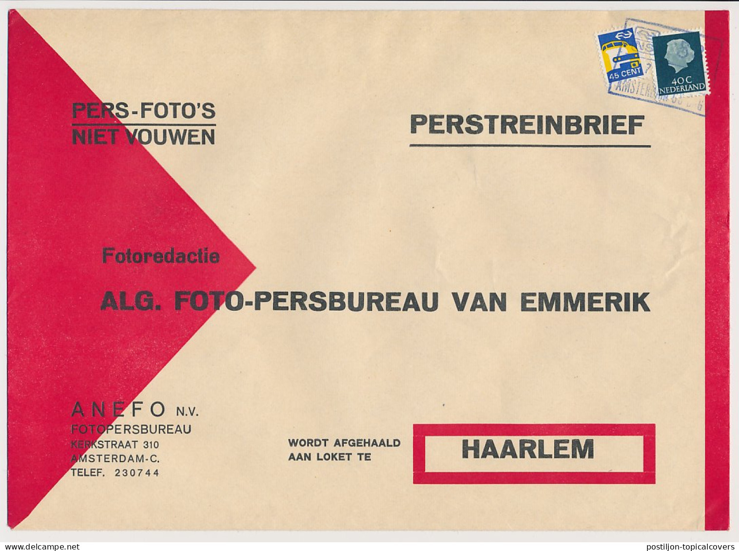 Perstreinbrief Amsterdam - Haarlem 1971 - Non Classés