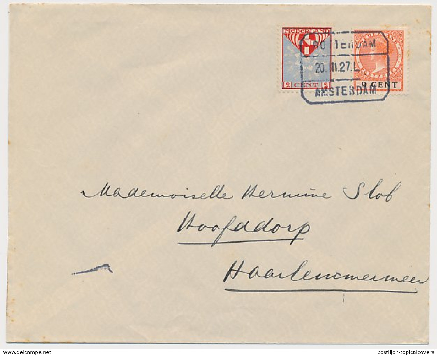 Treinblokstempel : Rotterdam - Amsterdam L 1927 - Non Classés