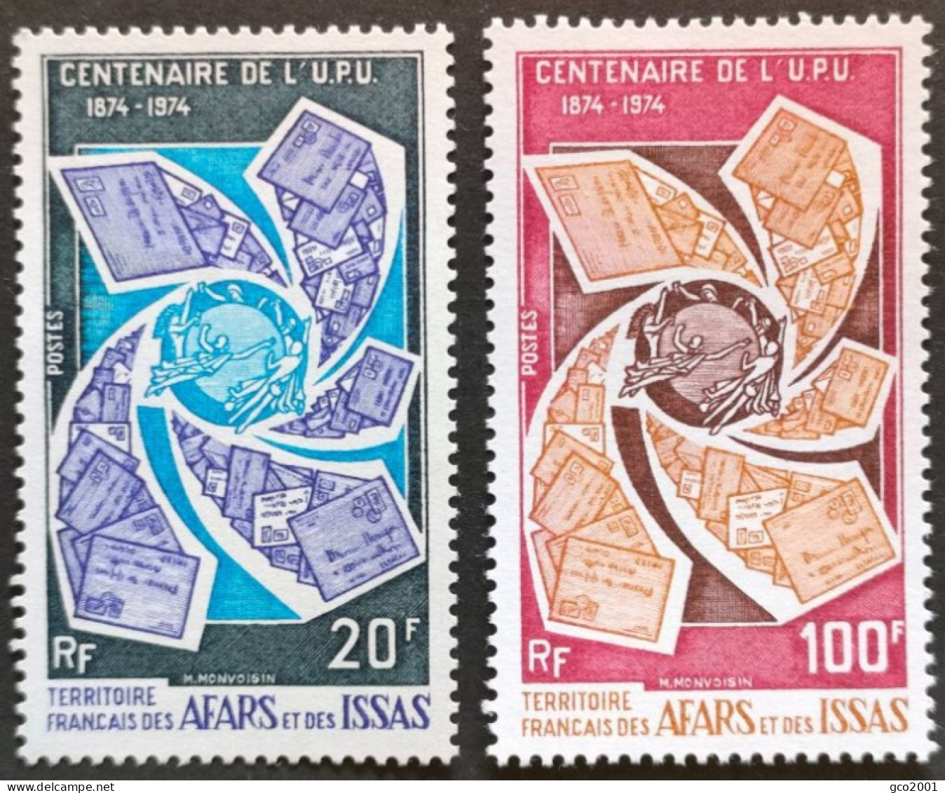 AFARS ET ISSAS / YT 388 - 389 / UPU - LETTRE / NEUFS ** / MNH - Ongebruikt