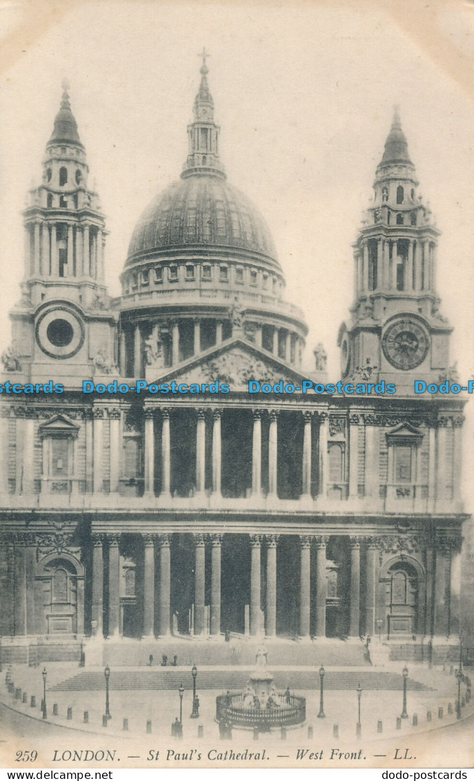 R096816 London. St Pauls Cathedral. West Front. LL. No 259 - Other & Unclassified