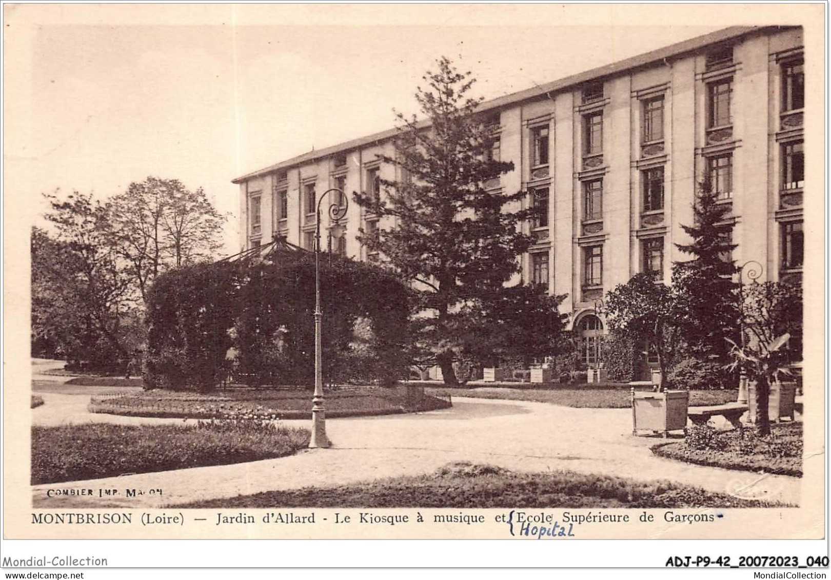 ADJP9-42-0741 - MONTBRISON - Le Jardin D'allard - Le Kiosque A Musique Et Hopital Superieure De Garcon - Montbrison