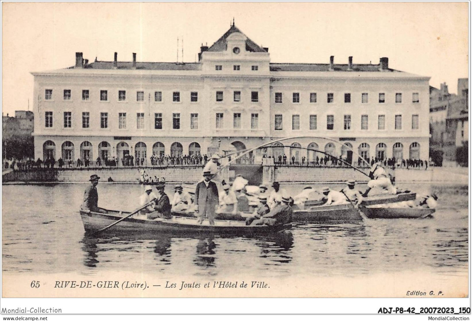 ADJP8-42-0717 - RIVE-DE-GIER - Les Joutes Et L'hotel De Villes - Rive De Gier