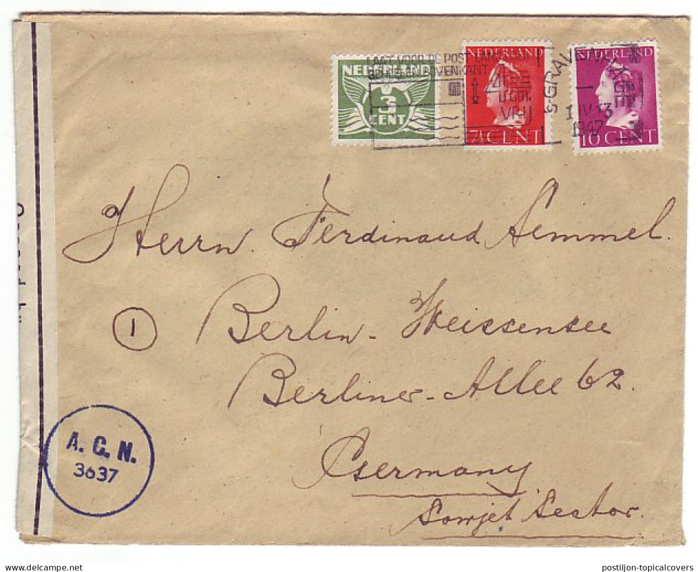 Den Haag - Duitsland 1947 Censuur A.C.N. - Label / Etiket - Non Classés
