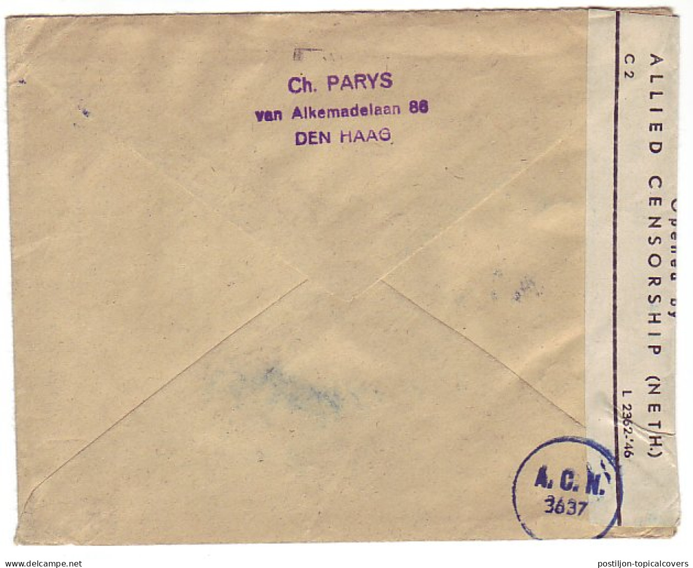 Den Haag - Duitsland 1947 Censuur A.C.N. - Label / Etiket - Unclassified