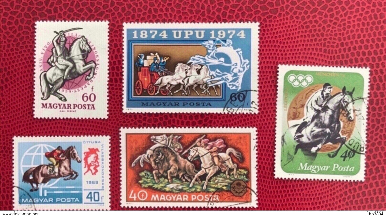 HONGRIE 1959 A 1974 UPU 5 Obli YT 1229 2073 2152 2845 2366 Cheval Horse Mammifère Mammal HUNGARY UNGARN MAGYAR UNGHERIA - Chevaux