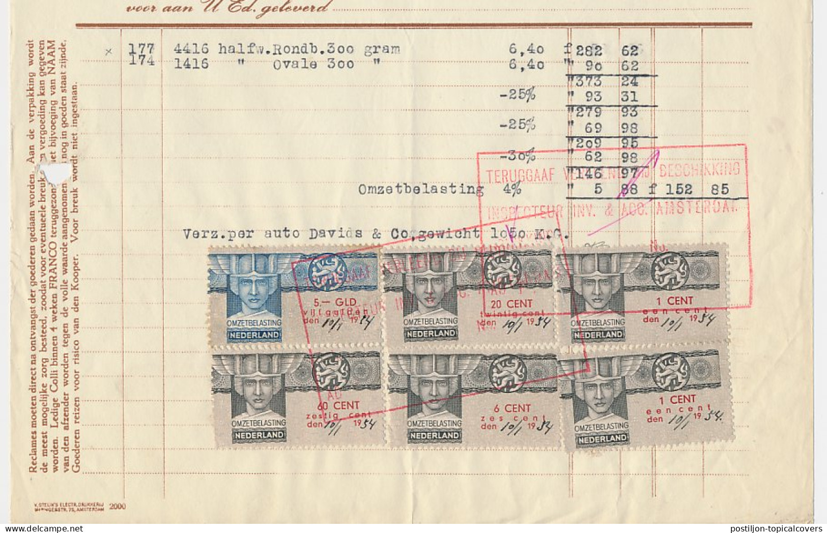 Omzetbelasting Diverse Waarden - Nieuw Buinen 1934 - Fiscaux