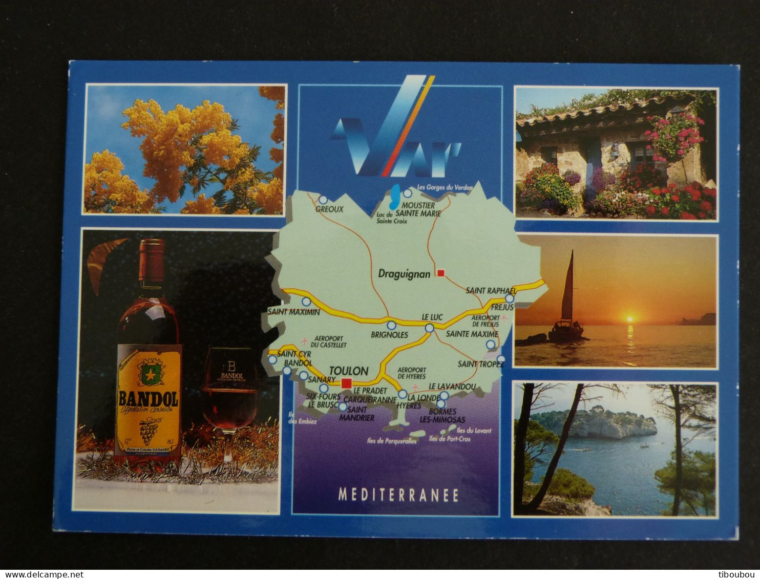 LE LAVANDOU - VAR - FLAMME SUR MARIANNE BRIAT - LE VAR TOURISTIQUE MULTIVUES CARTE - Mechanical Postmarks (Advertisement)