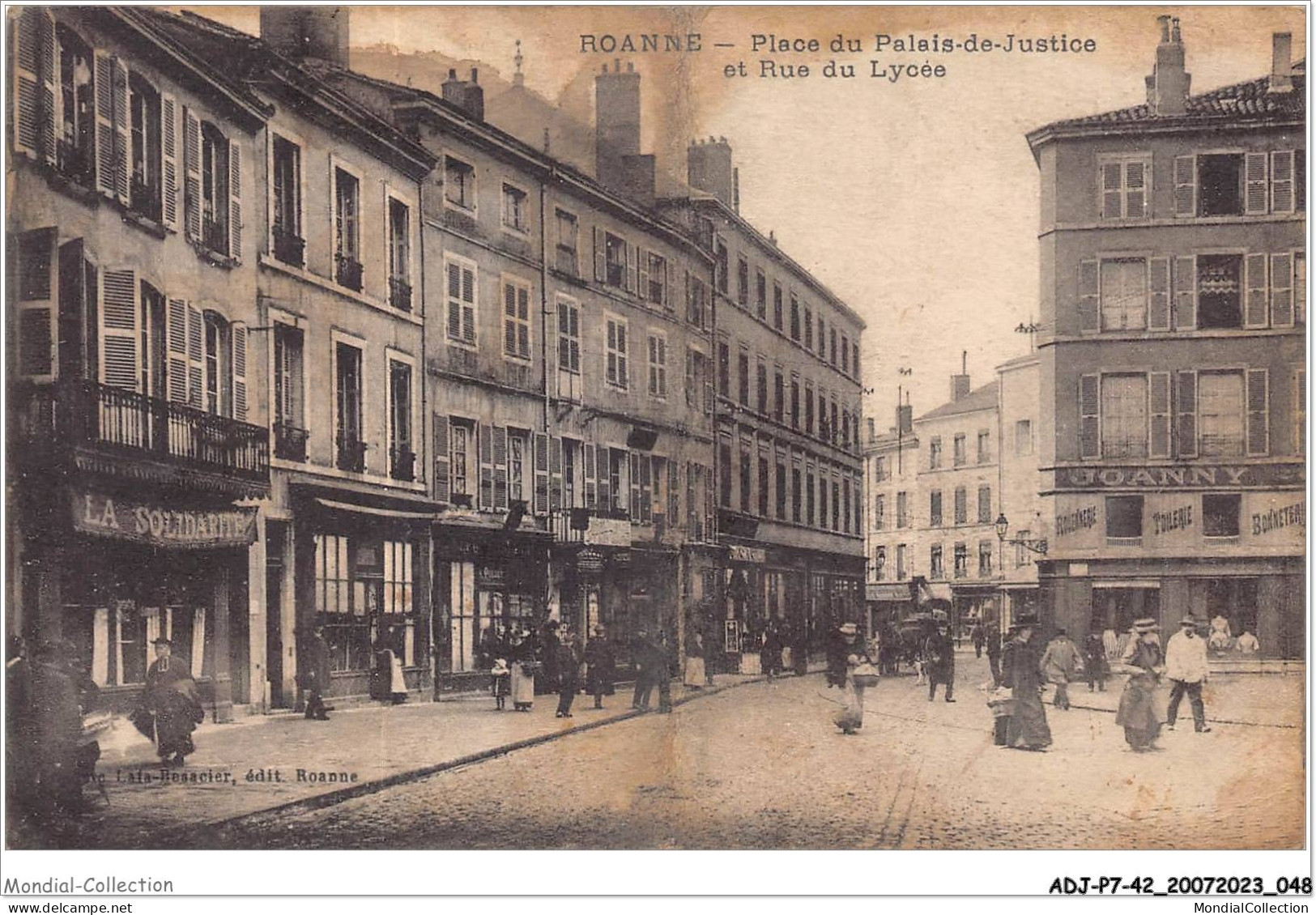 ADJP7-42-0578 - ROANNE - Place Du Palais-de-justice Et Rue Du Lycée - Roanne