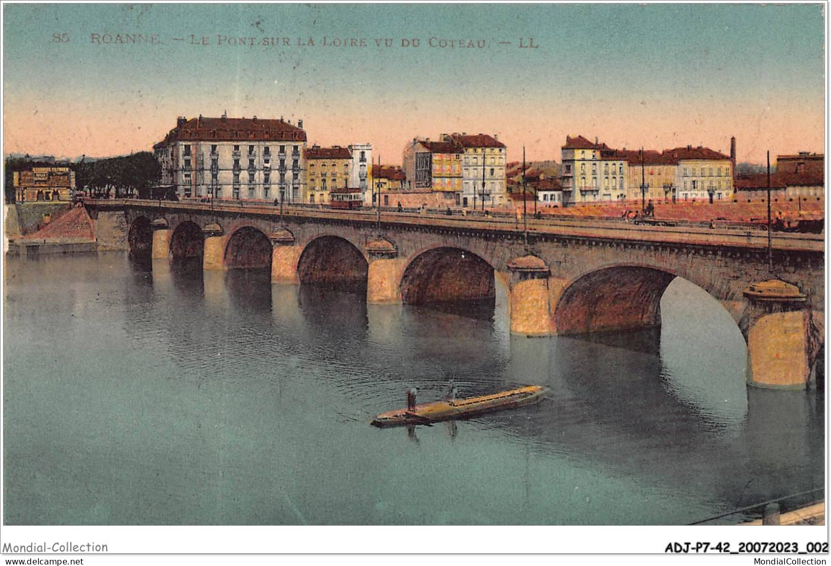 ADJP7-42-0555 - ROANNE - Le Pont Sur La Loire Vu Du Coteau - Roanne