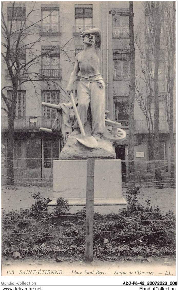 ADJP6-42-0469 - ST-ETIENNE - Place Paul-Bert - Statue De L'ouvrier - Saint Etienne