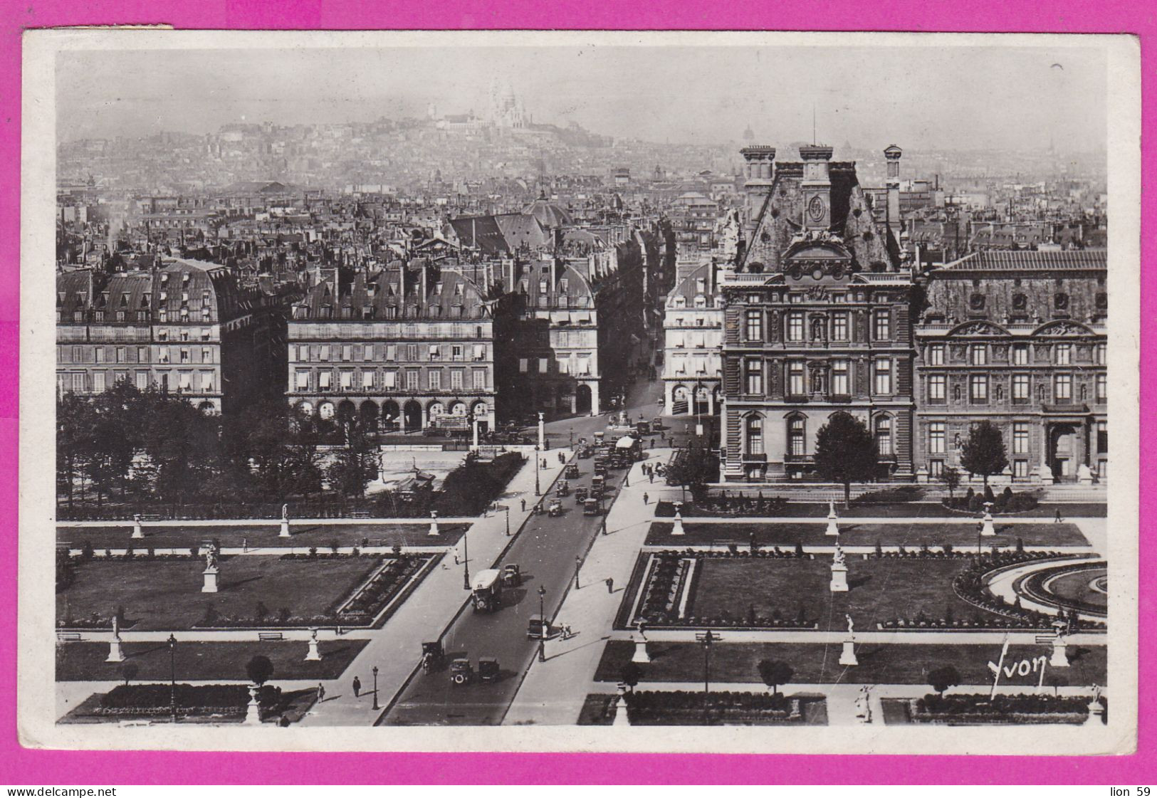 294251 / France - Paris - Jardin Montmartre Sacre-Coeur PC 1946 USED 6Fr. Marianne De Gandon ,Flamme " - Covers & Documents