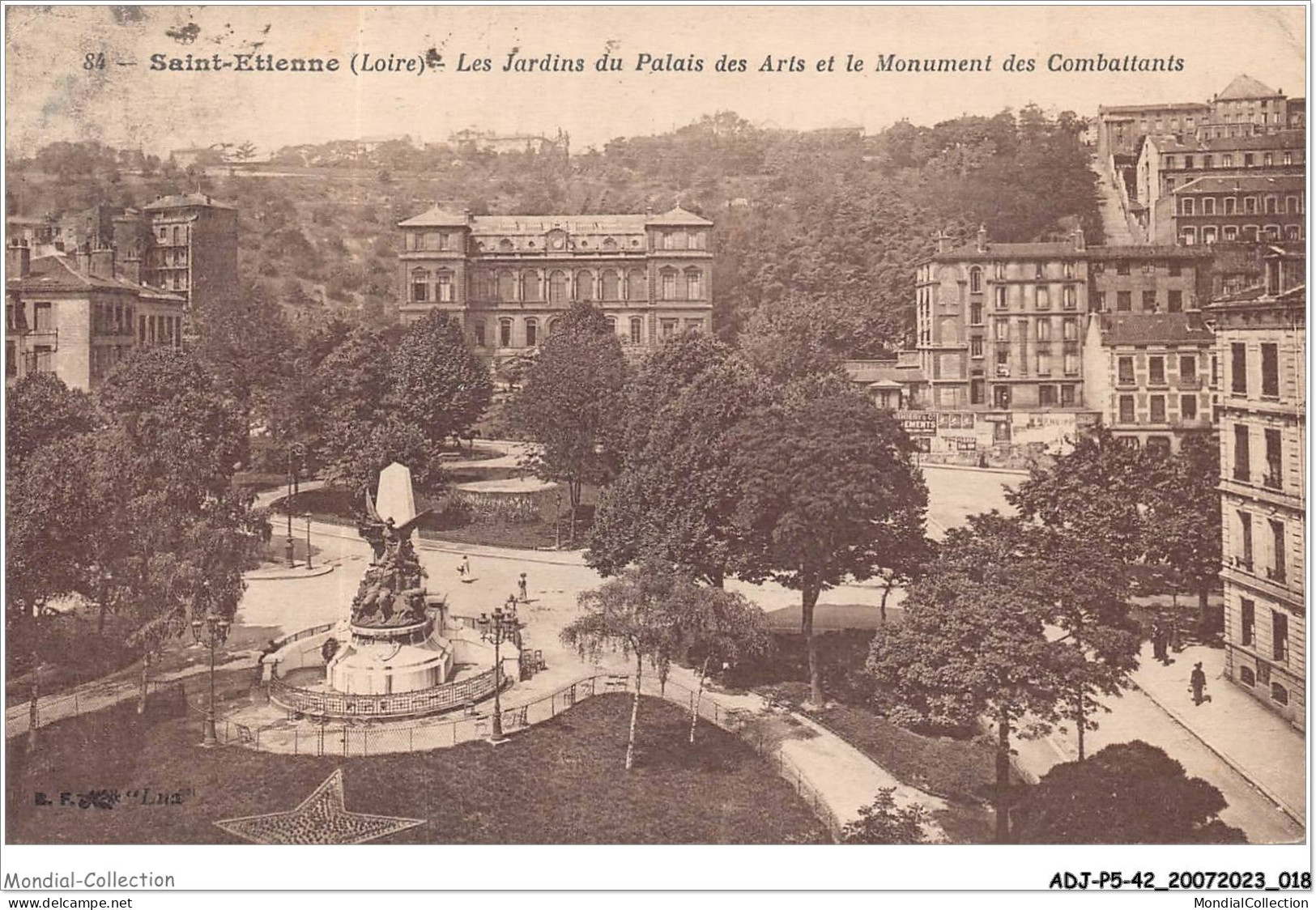 ADJP5-42-0390 - ST-ETIENNE - Les Jardins Du Palais Des Arts Et Le Monument Des Cambattants - Saint Etienne